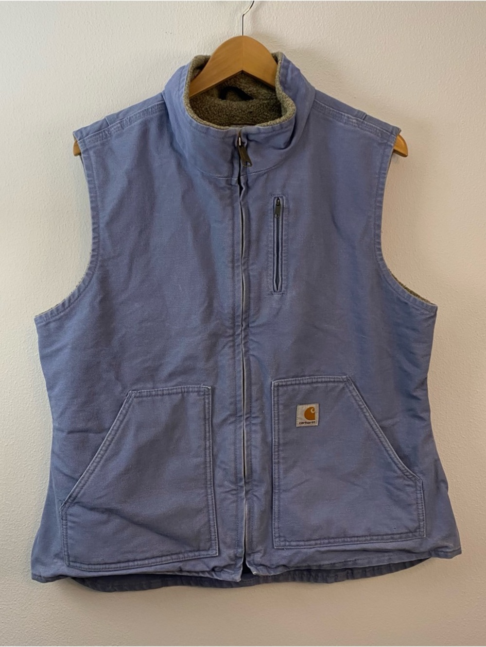 Carhartt Vest WV001 CUB Womens Blue‎ Sherpa Mock Neck Country Vintage Y2K Large